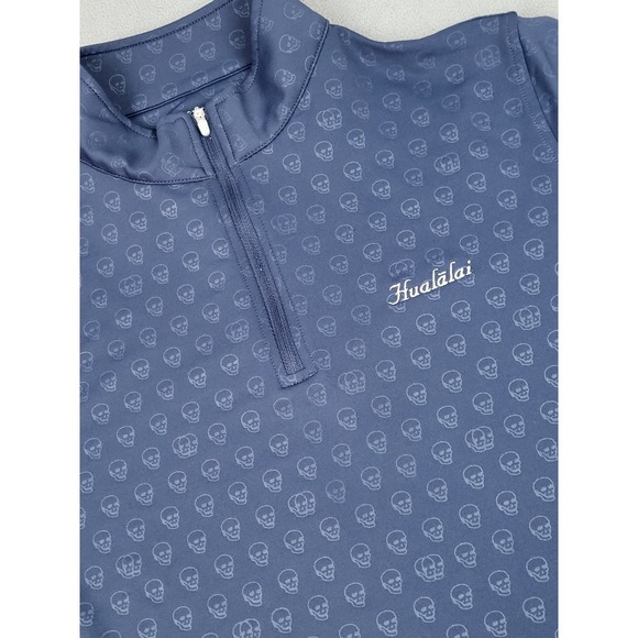 Peter Millar Perth Skull In One Performance Quarter-Zip Navy Blue Mens Medium